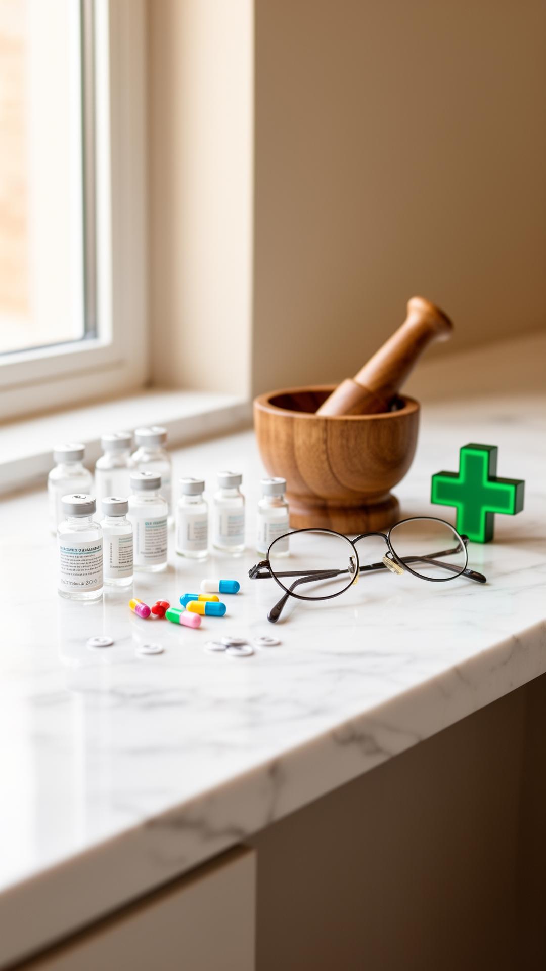 Pharmacist inside Wallis Jones Pharmacy
